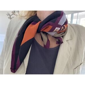 BYBLOS Italian Brand Ironic, cool and self confident Silk Scarf 20.5x20.5”